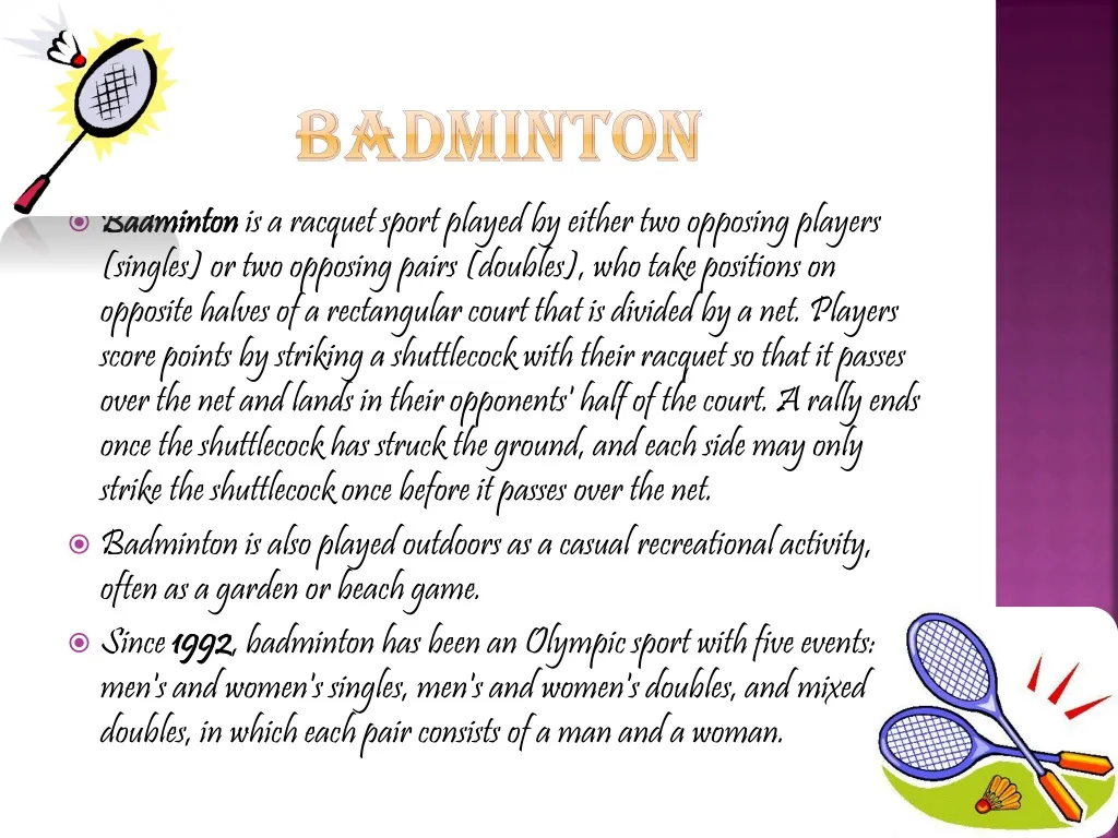badminton n.