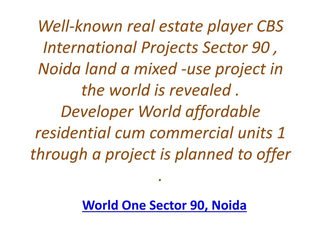 world one sector 90 noida n.