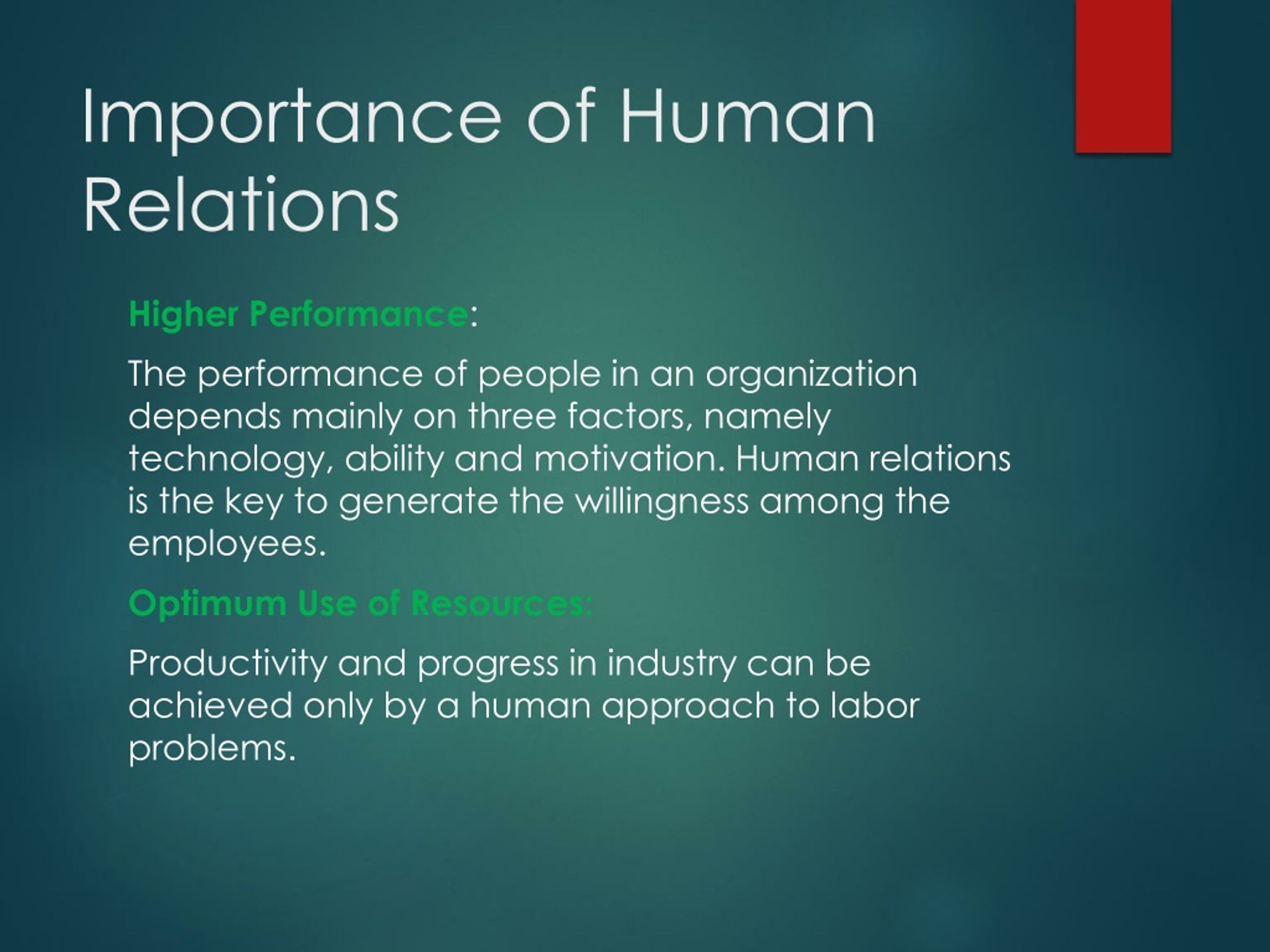 human relations approach