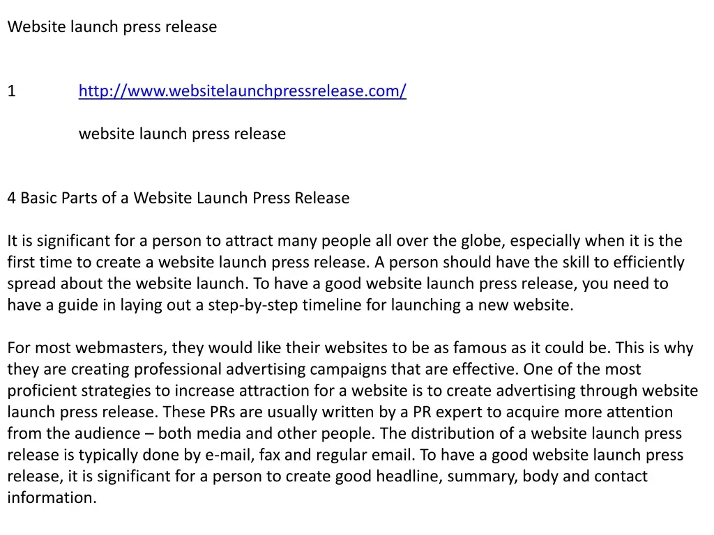 website launch press release 1 http n.