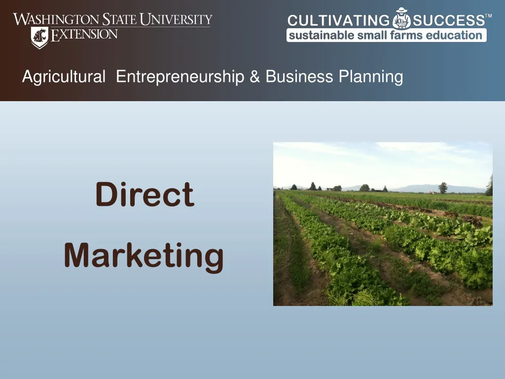 agricultural entrepreneurship business planning n.