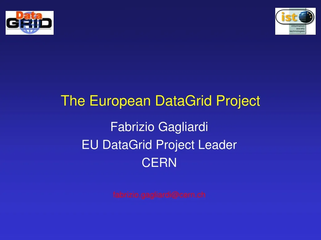 the european datagrid project n.