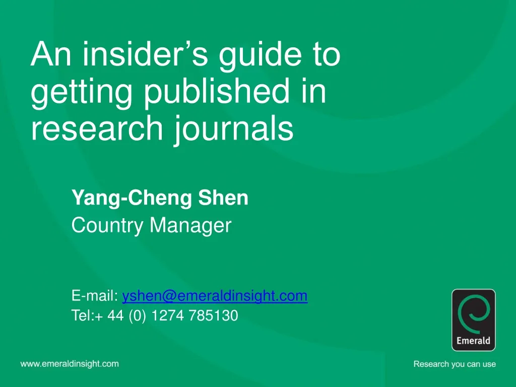 an insider s guide to getting published in research journals n.
