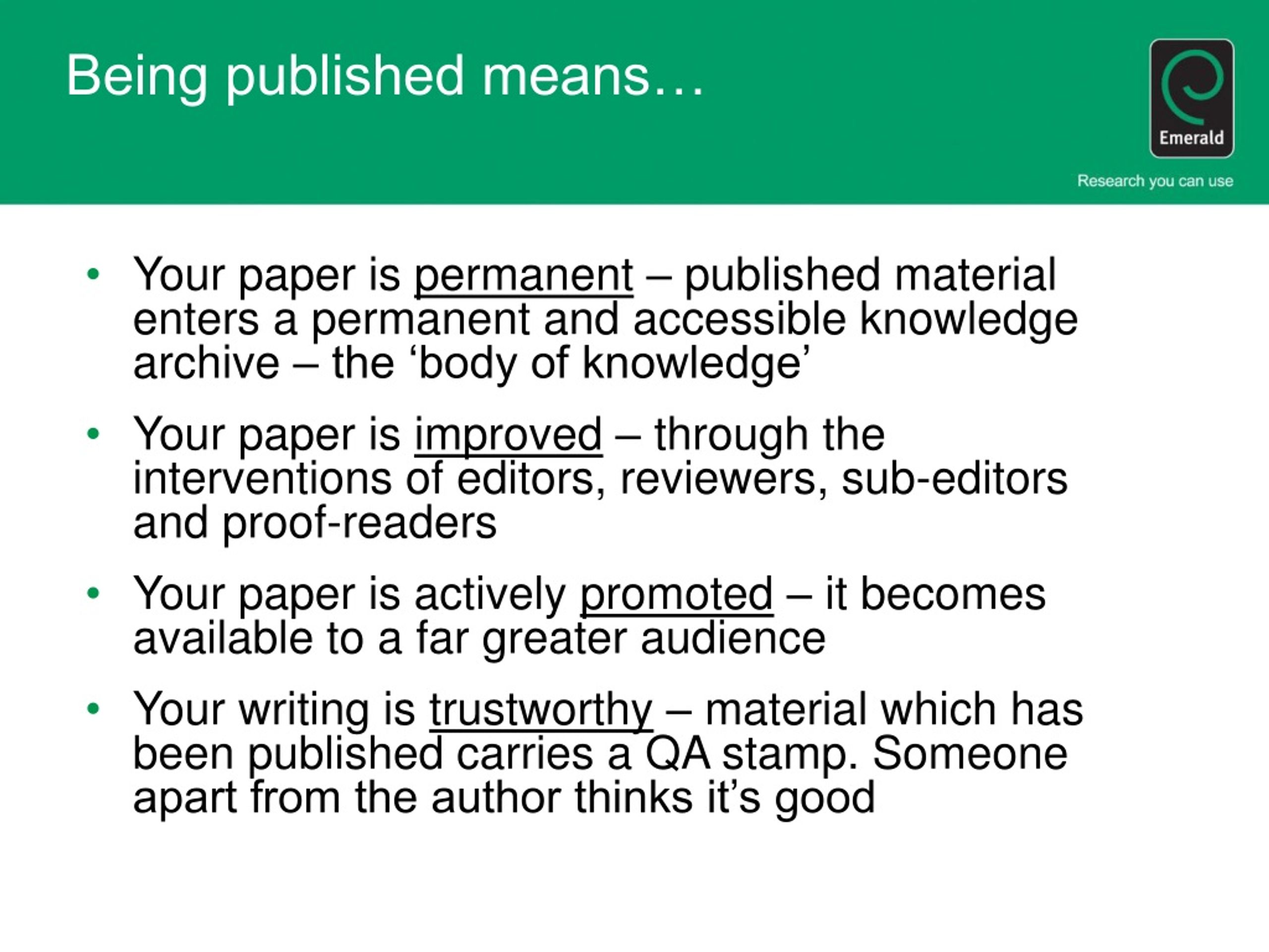 PPT An Insider s Guide To Getting Published In Research Journals 