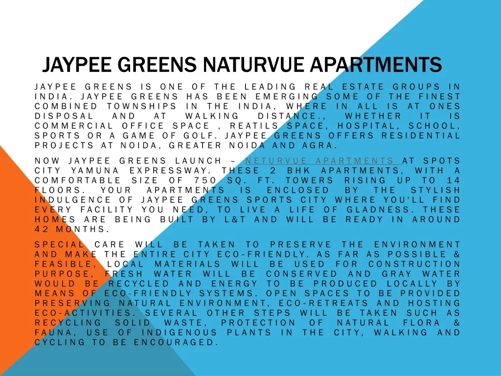 jaypee greens naturvue apartments n.
