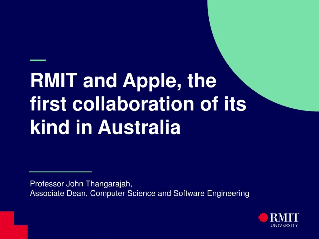rmit and apple the first collaboration n.
