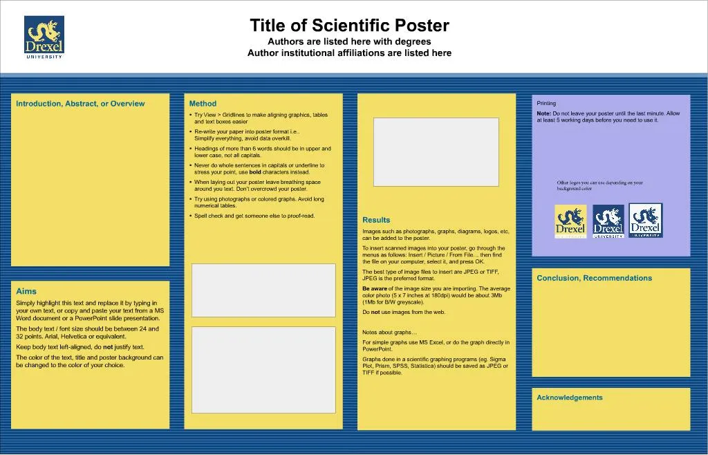 PPT title of scientific poster authors are listed here with degrees