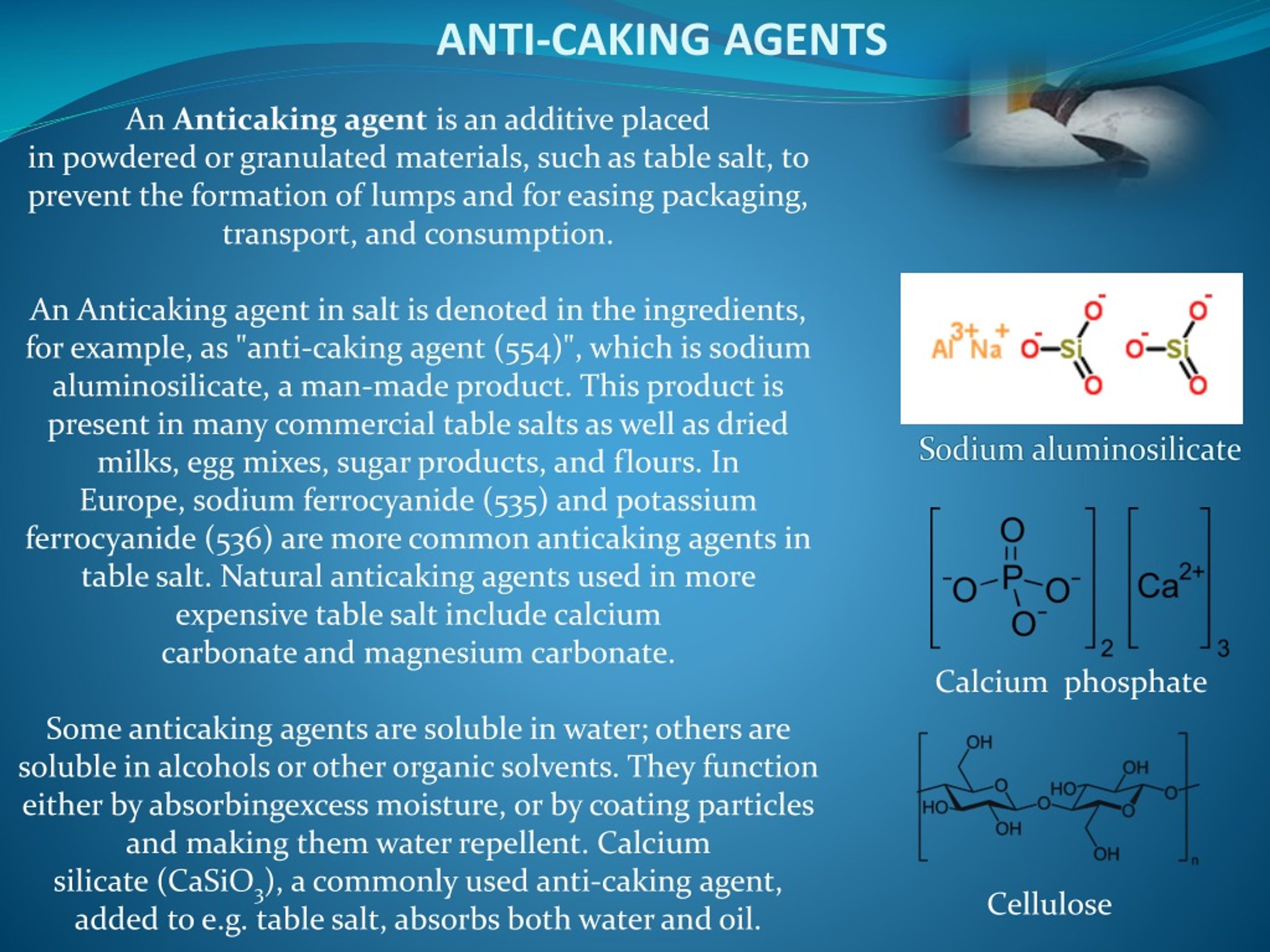 Anti-caking agent for food products. Natural cellulose directly from  manufacturer.