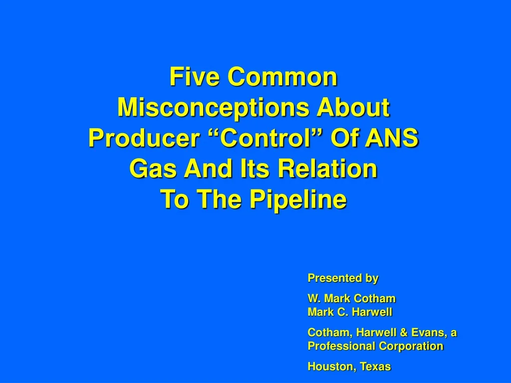 five common misconceptions about producer control n.