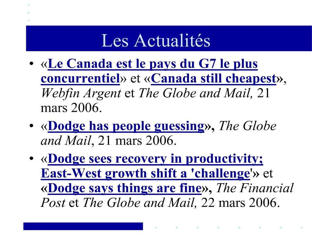 PPT Les Actualit S PowerPoint Presentation Free Download ID 142588