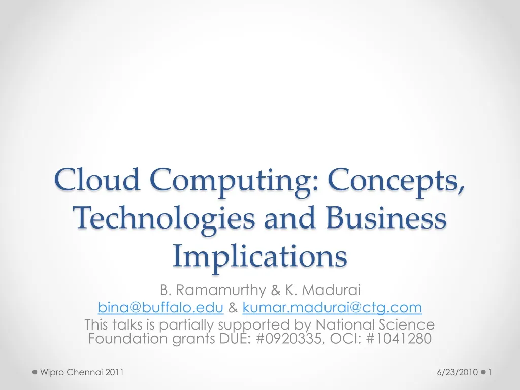cloud computing concepts technologies and business implications n.