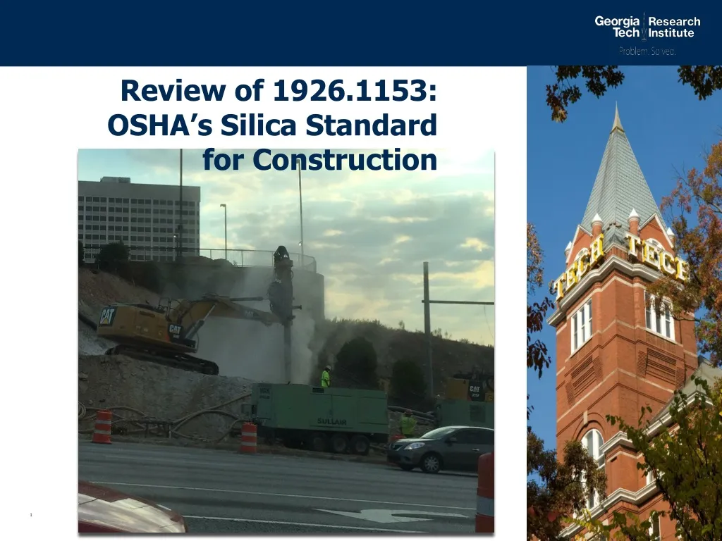 review of 1926 1153 osha s silica standard for construction n.