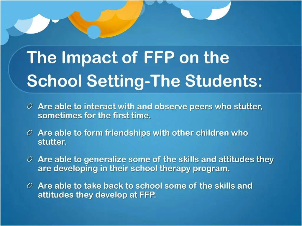 the impact of ffp on the school setting the students n.