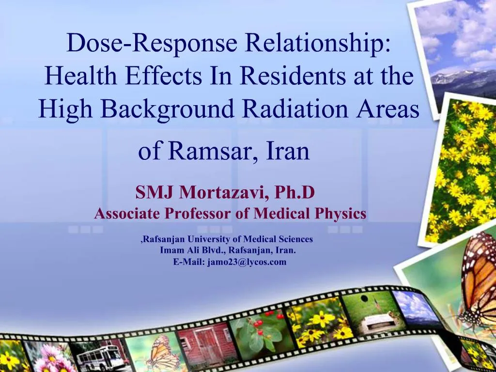 PPT DoseResponse Relationship Health Effects In Residents at the High Background Radiation