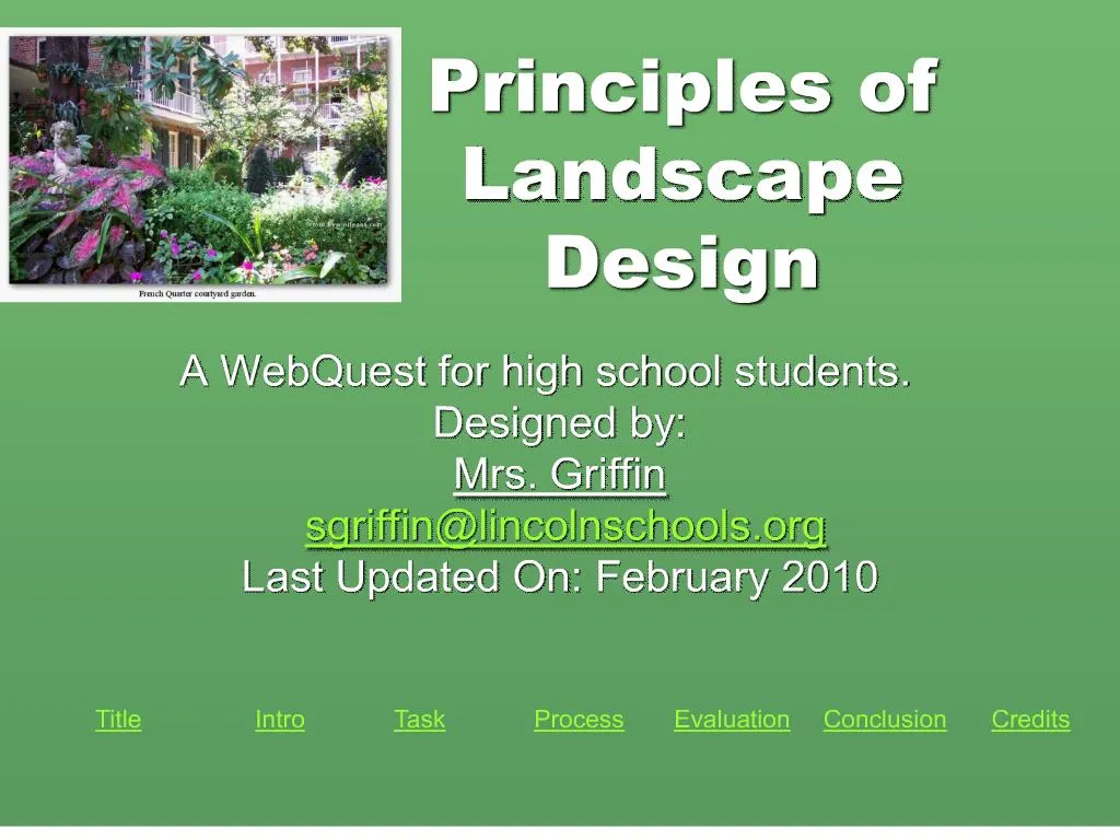 Ppt Principles Of Landscape Design, What Are The Principles Of Landscape Design