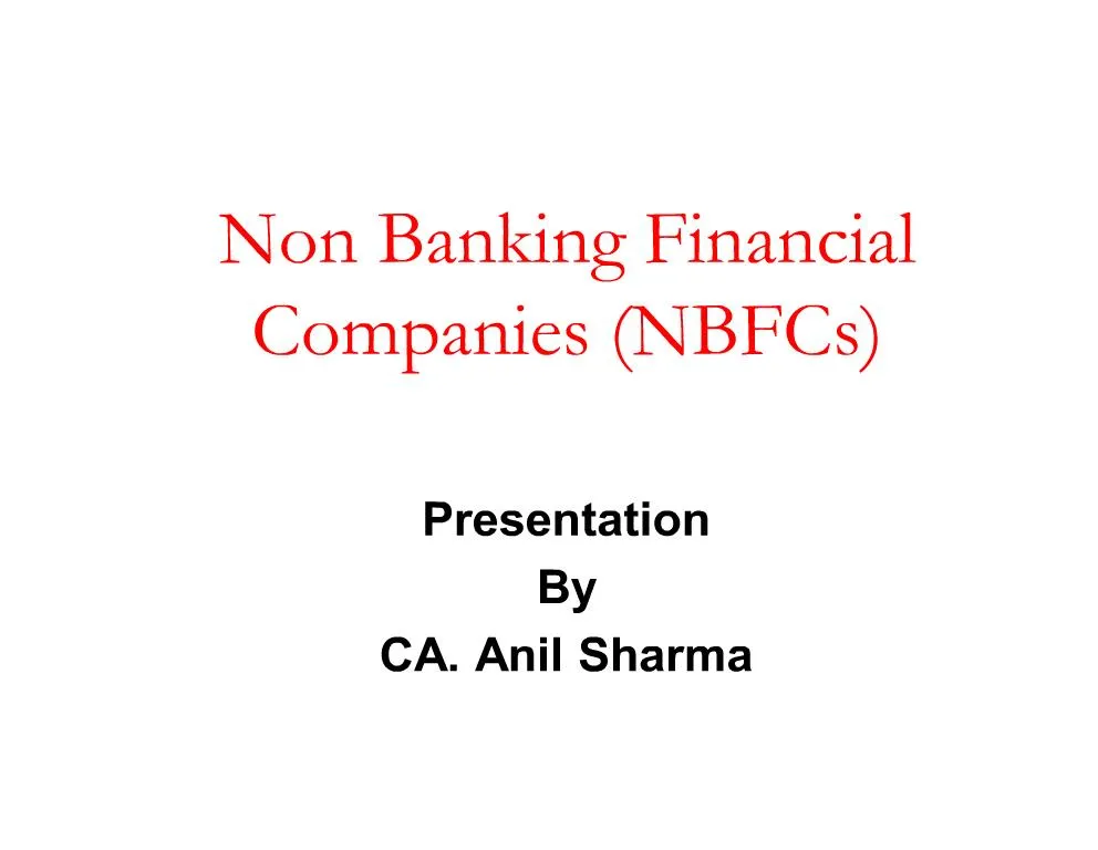 PPT - Non Banking Financial Companies Nbfcs PowerPoint Presentation ...