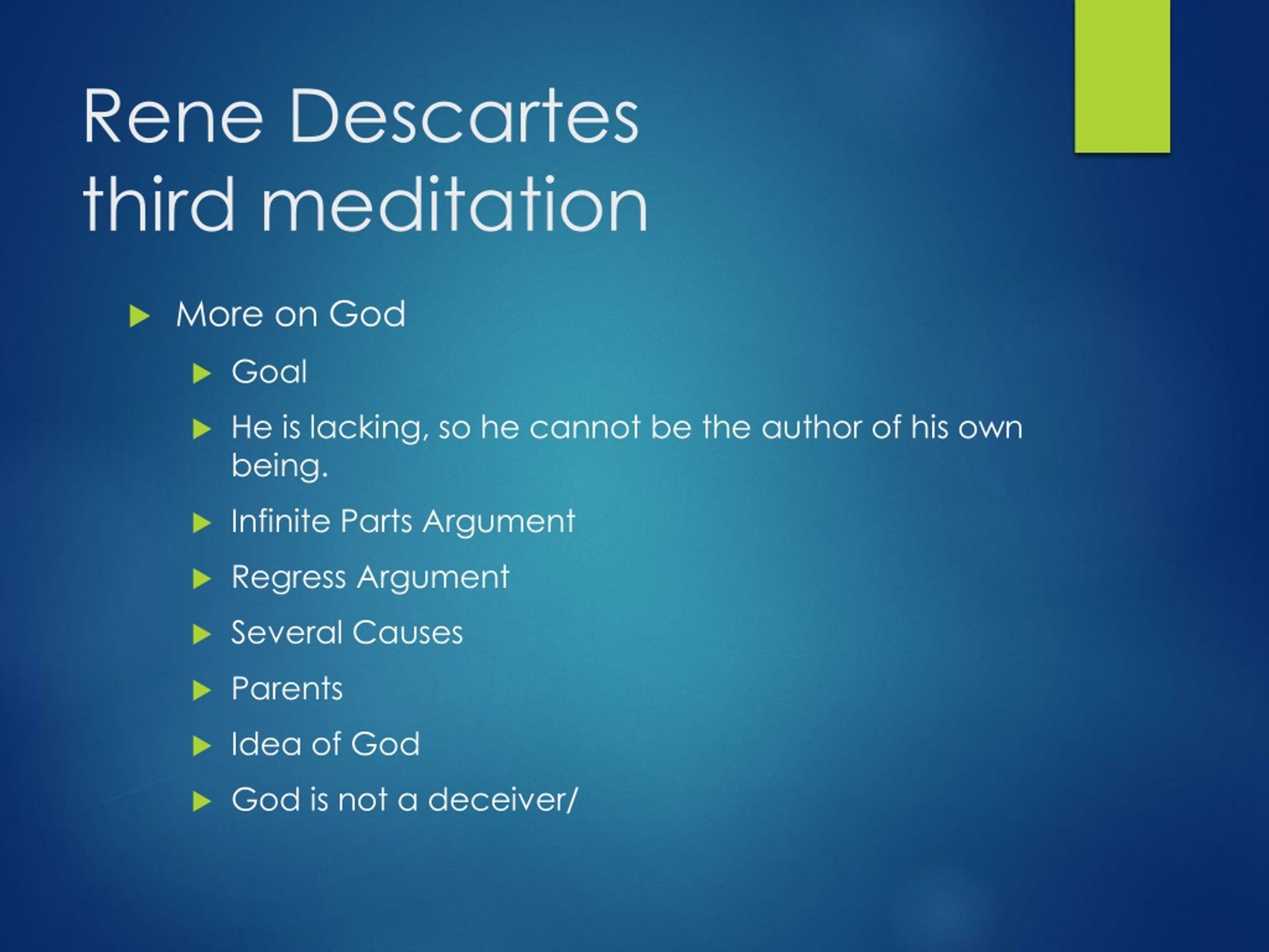 Rene Descartes Third Meditation Final Analysis