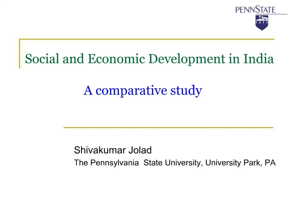 PPT - Social and Economic Development in India A comparative study ...