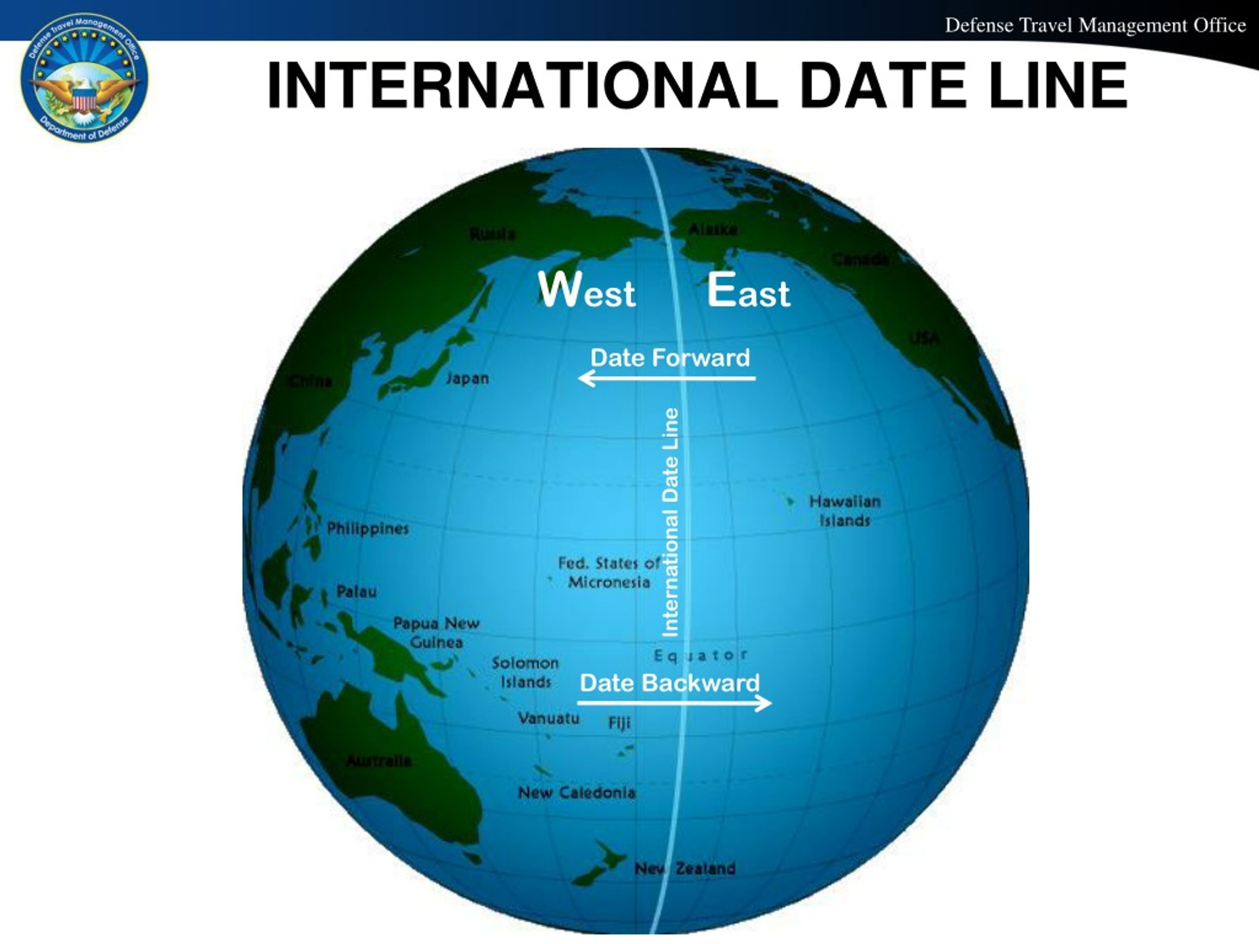 travel east of international date line