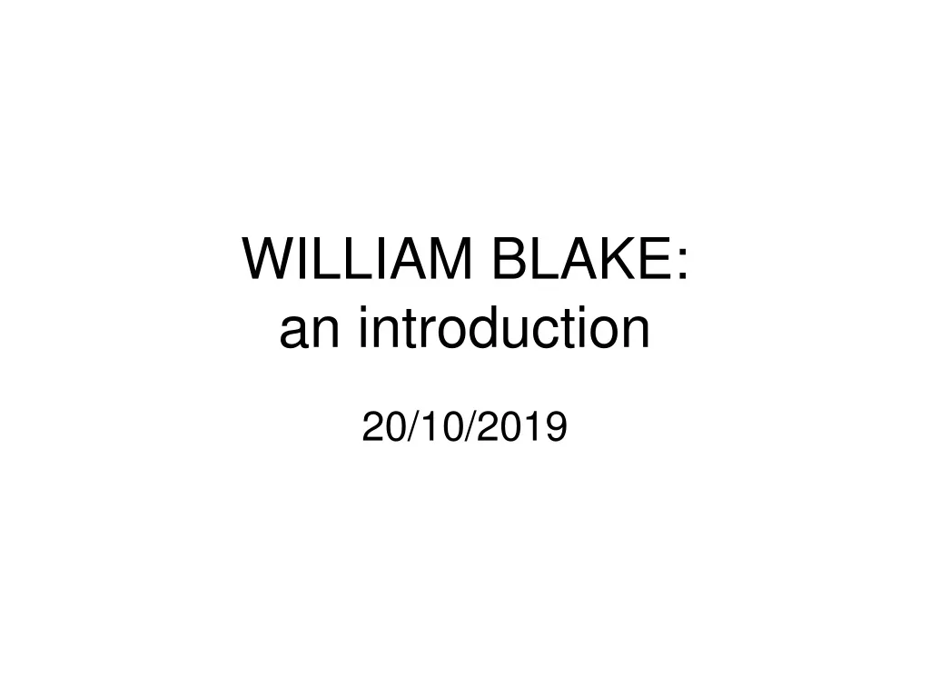 william blake an introduction n.
