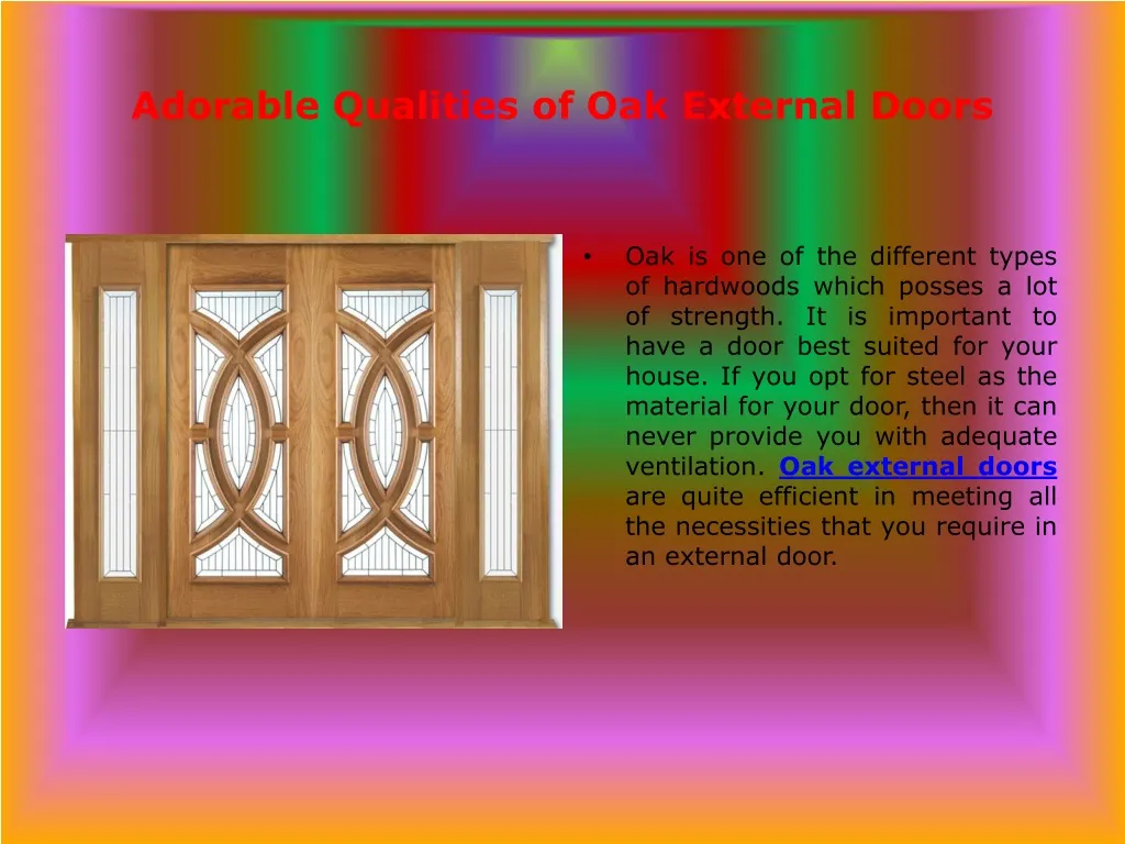 adorable qualities of oak external doors n.