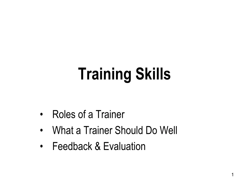 training skills n.