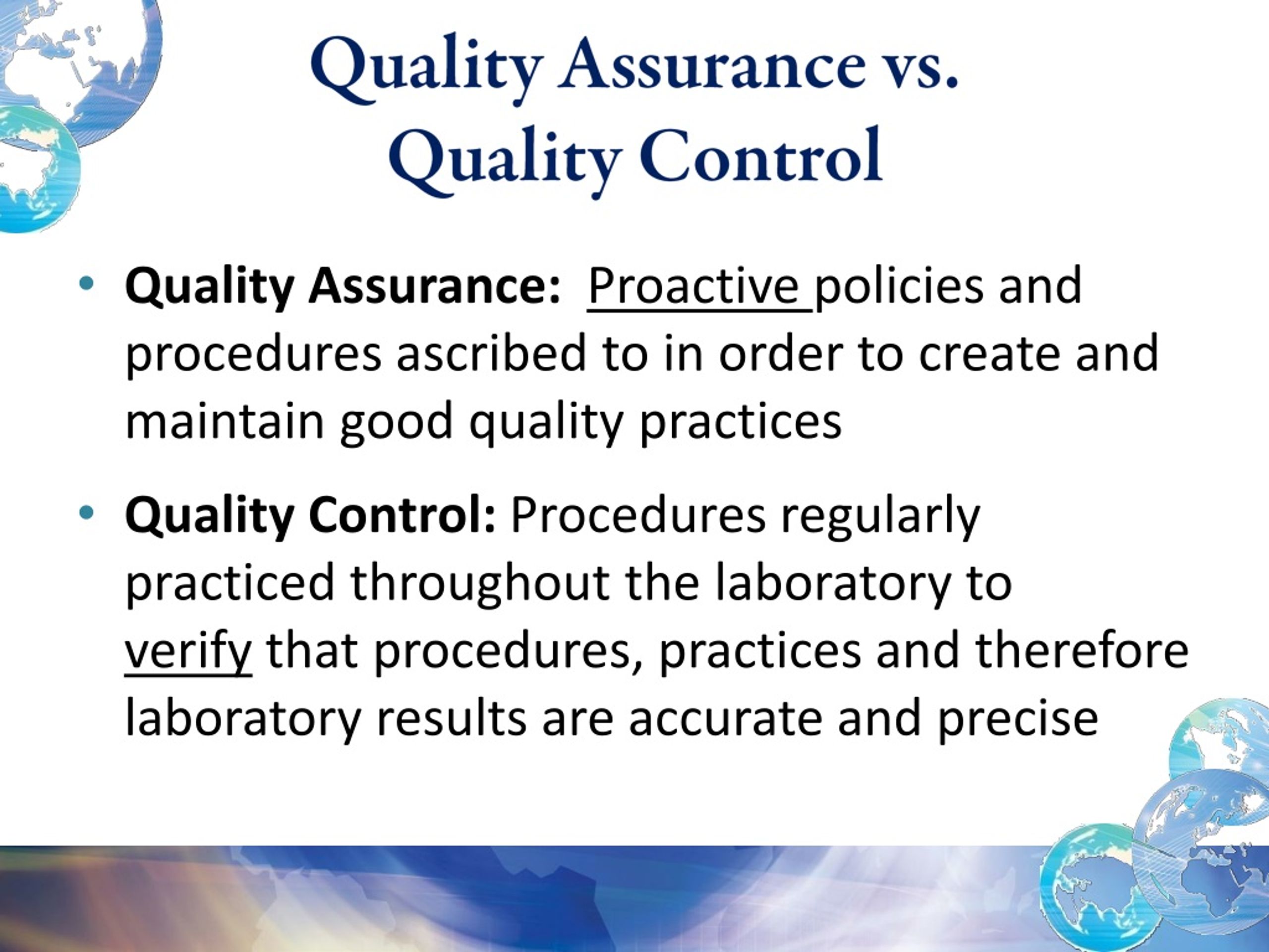 presentation on quality assurance and quality control