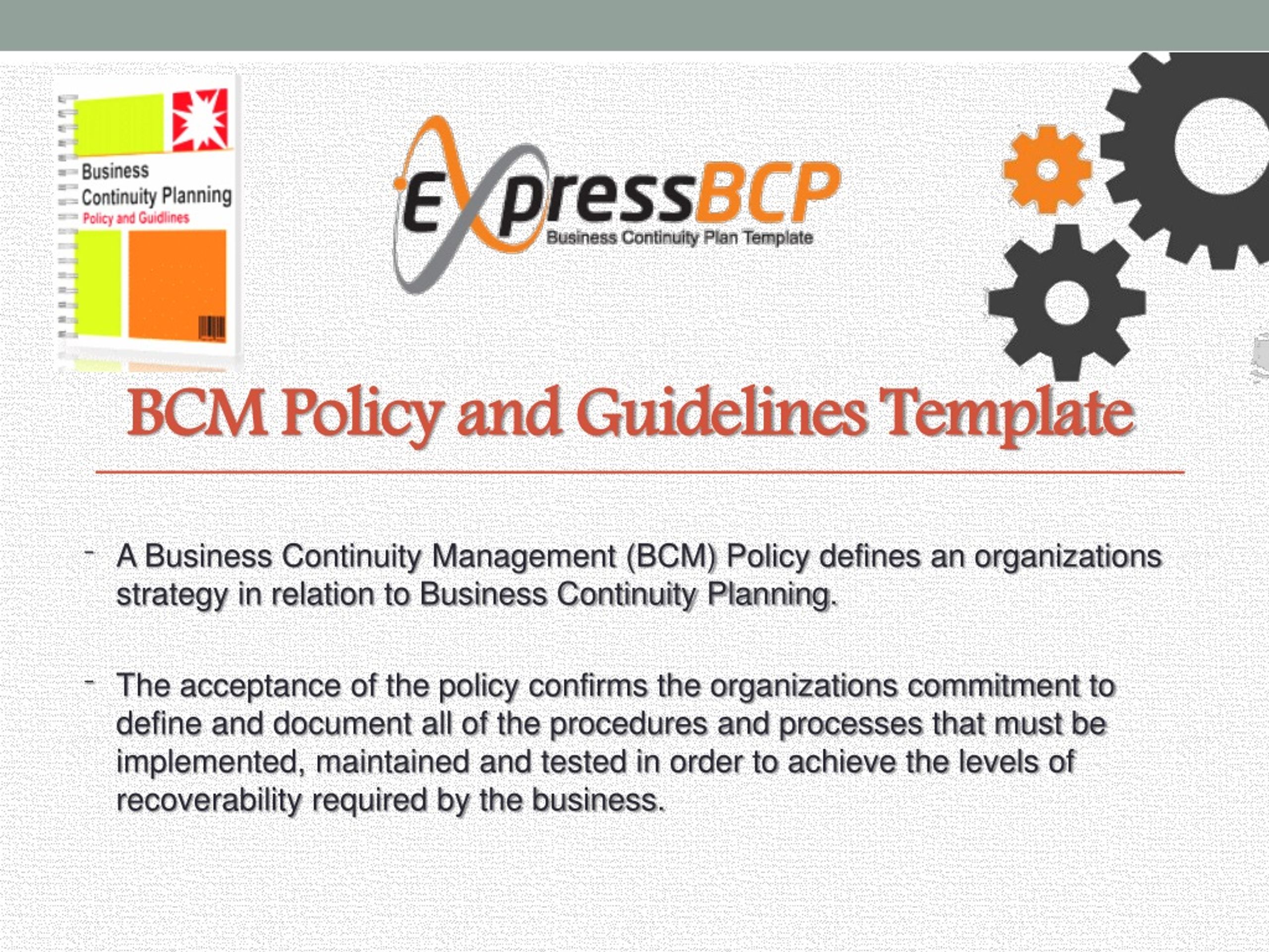PPT Express BCP : Business Continuity Plan Template PowerPoint