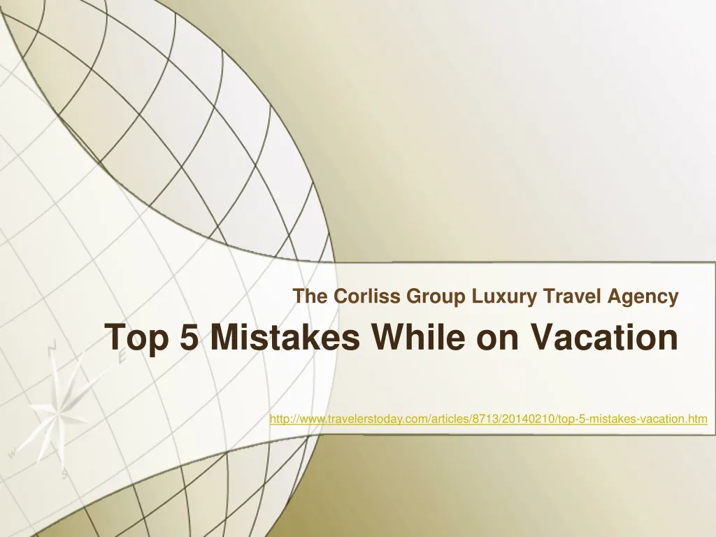 top 5 mistakes while on vacation n.