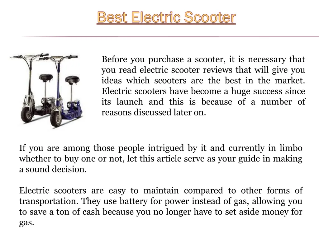 best electric scooter n.