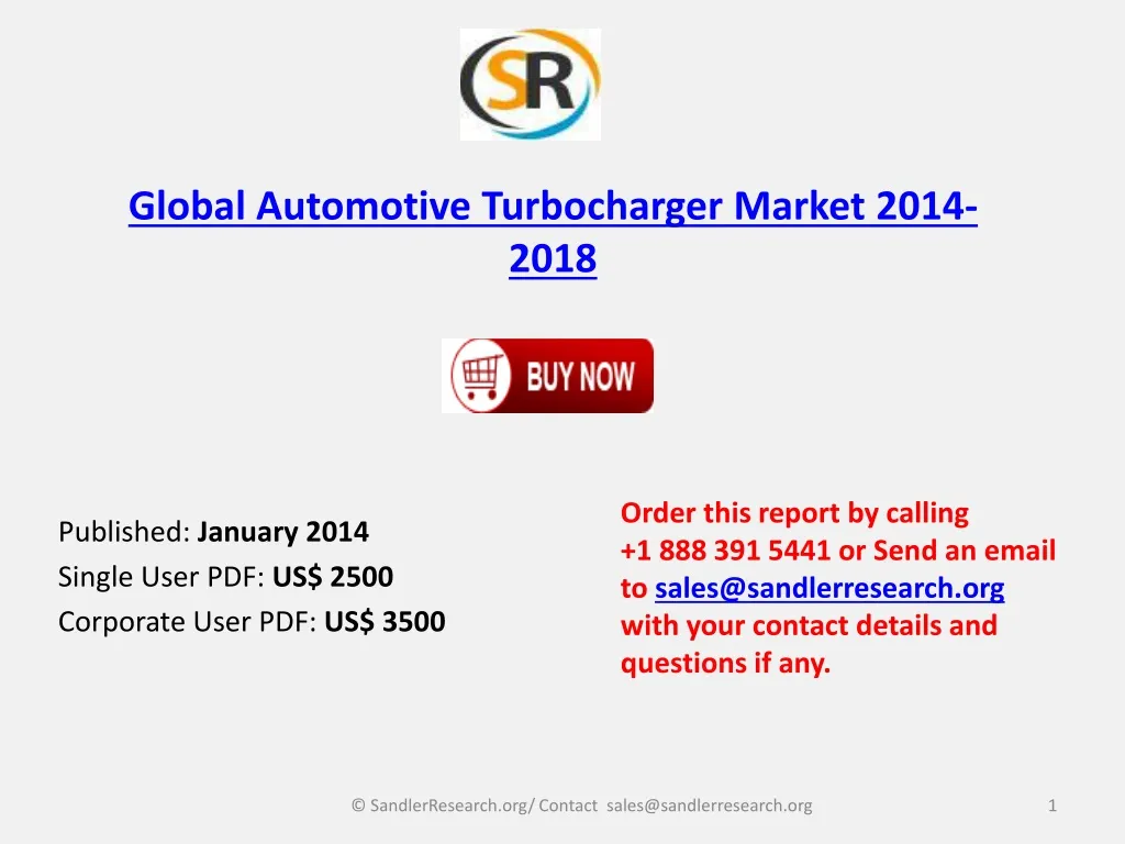 global automotive turbocharger market 2014 2018 n.