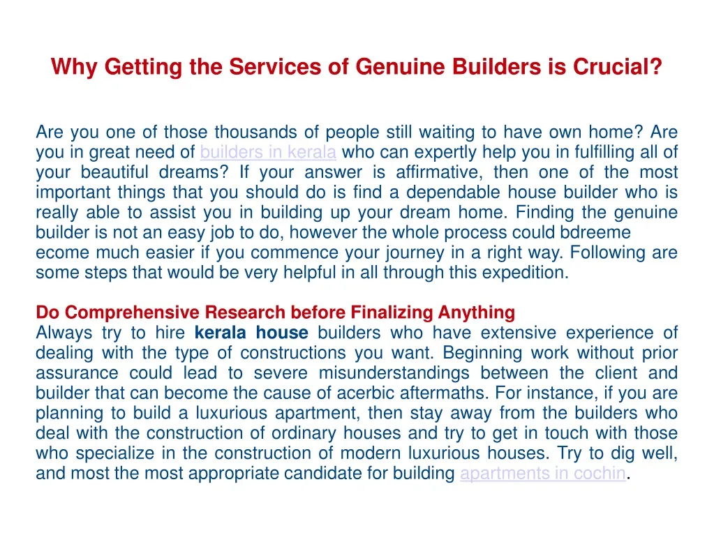 why getting the services of genuine builders is crucial n.