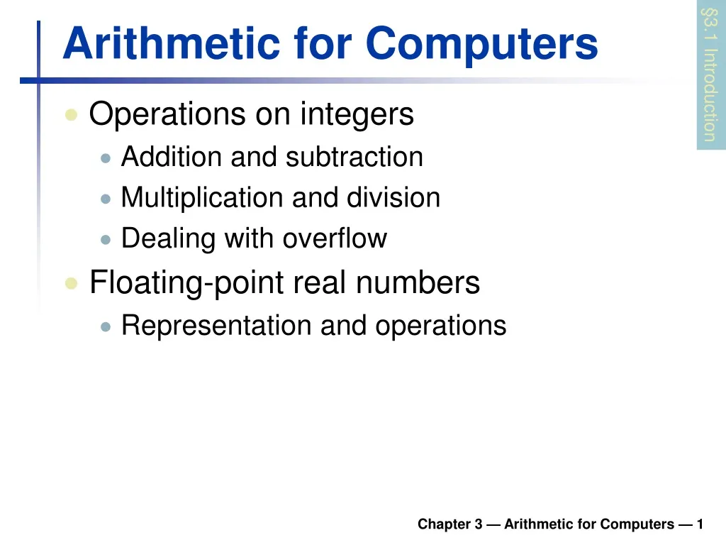 PPT Arithmetic for Computers PowerPoint Presentation, free download