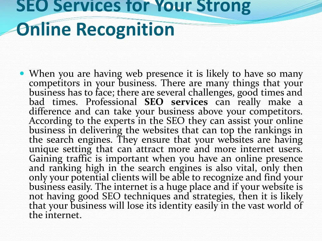 seo services for your strong online recognition n.
