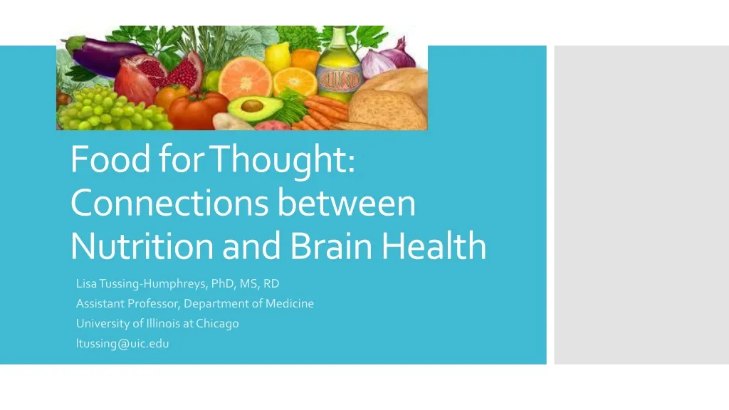 food for thought connections between nutrition and brain health n.