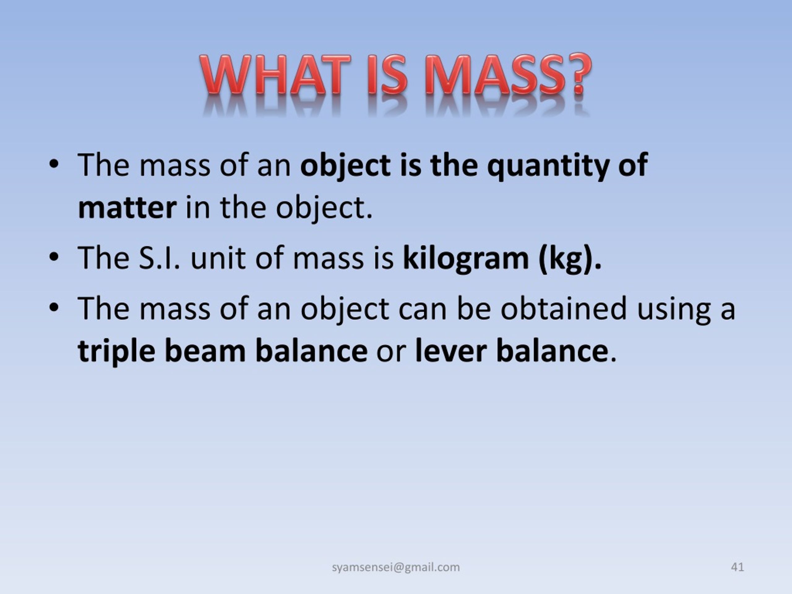 What Is Mass L 