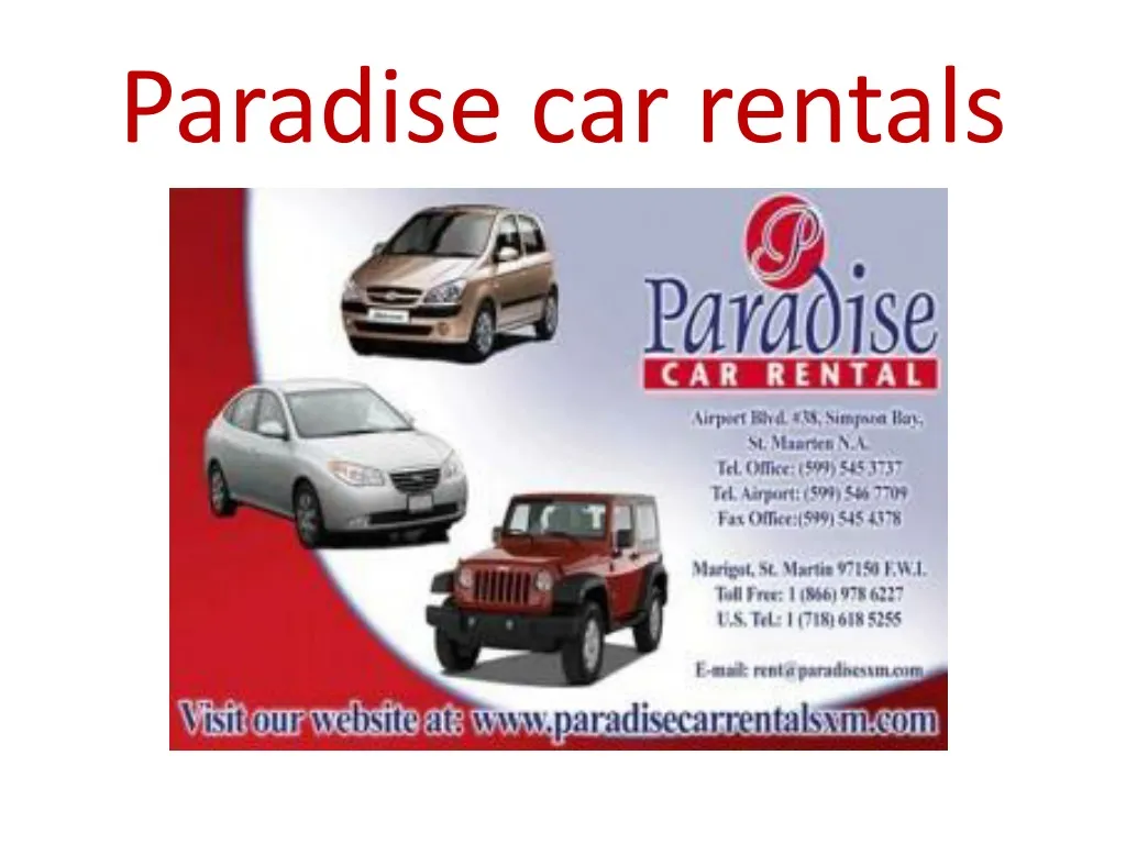 paradise car rentals n.