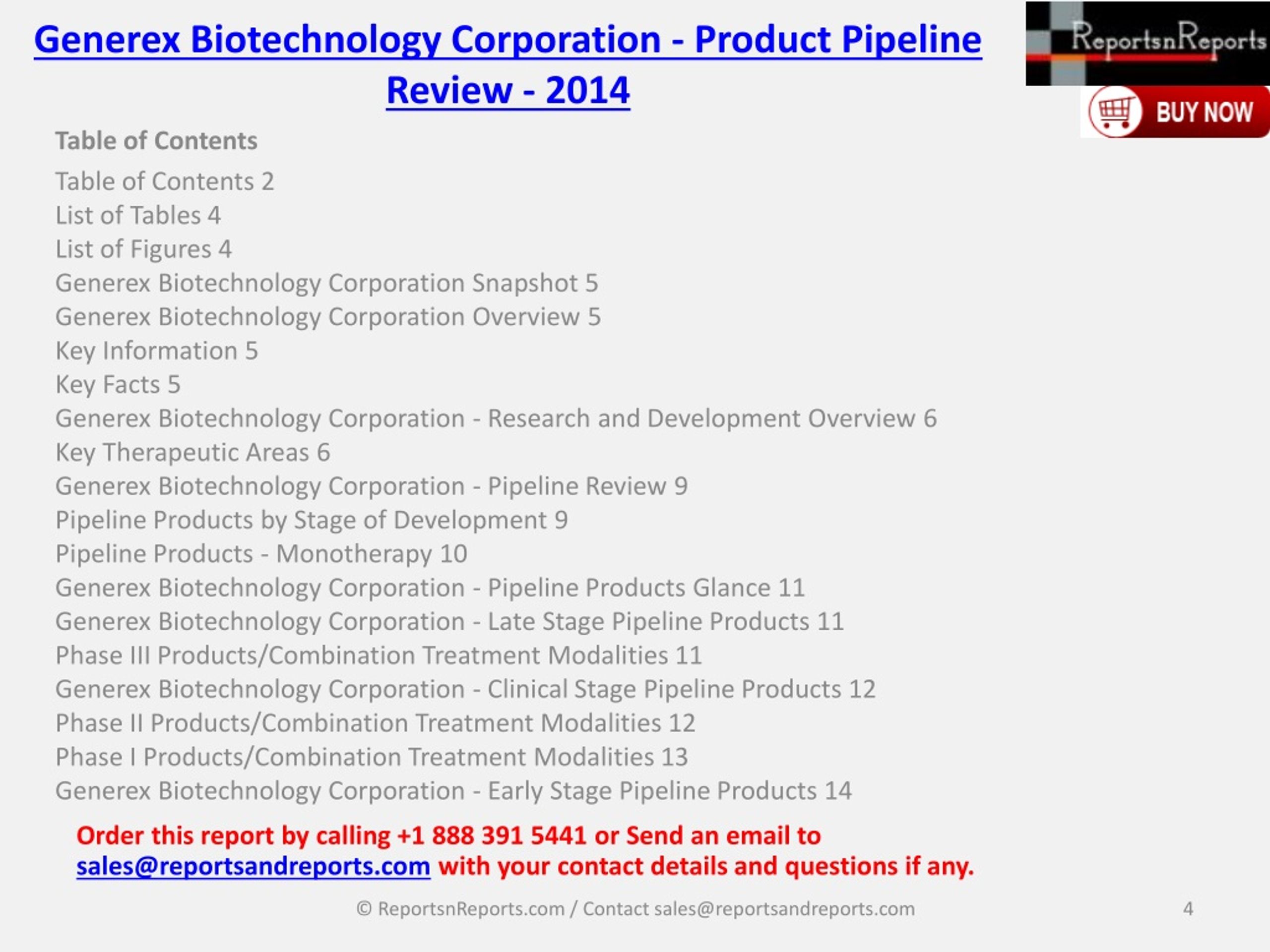 PPT Generex Biotechnology Corporation Market Overview 2014