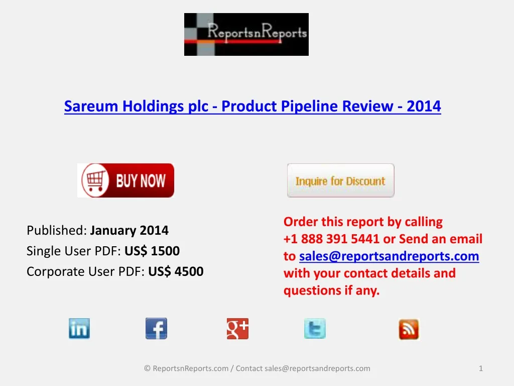 sareum holdings plc product pipeline review 2014 n.