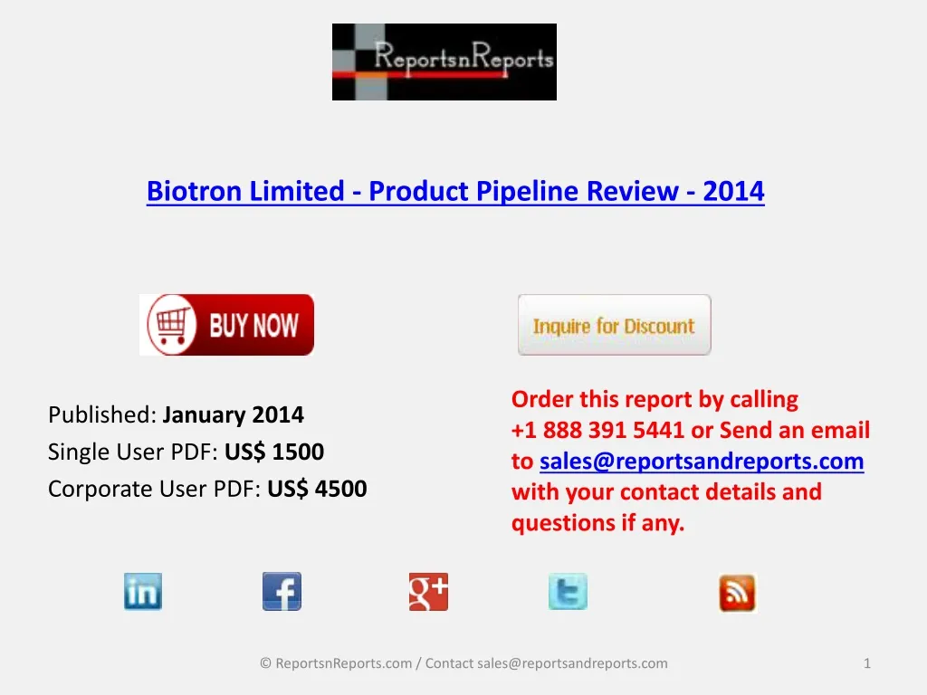 biotron limited product pipeline review 2014 n.