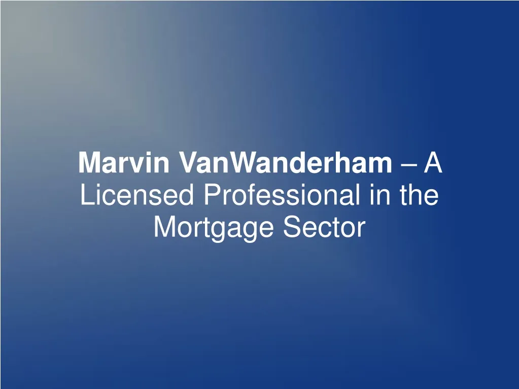 marvin vanwanderham a licensed professional n.