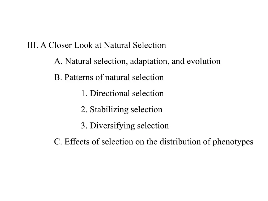 iii a closer look at natural selection a natural n.