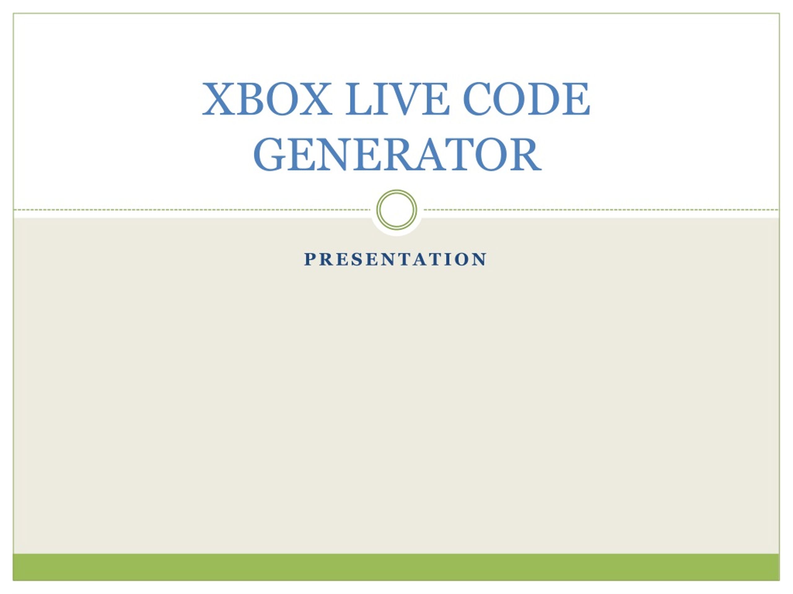 Ppt Xbox Live Code Genrator Powerpoint Presentation Free Download