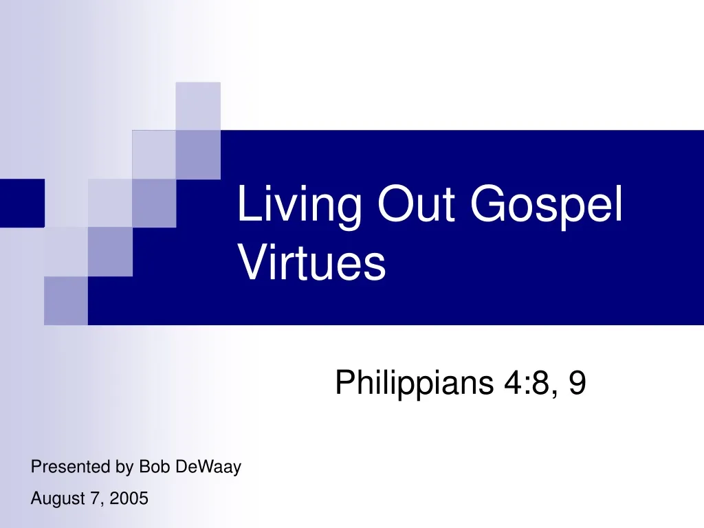 living out gospel virtues n.