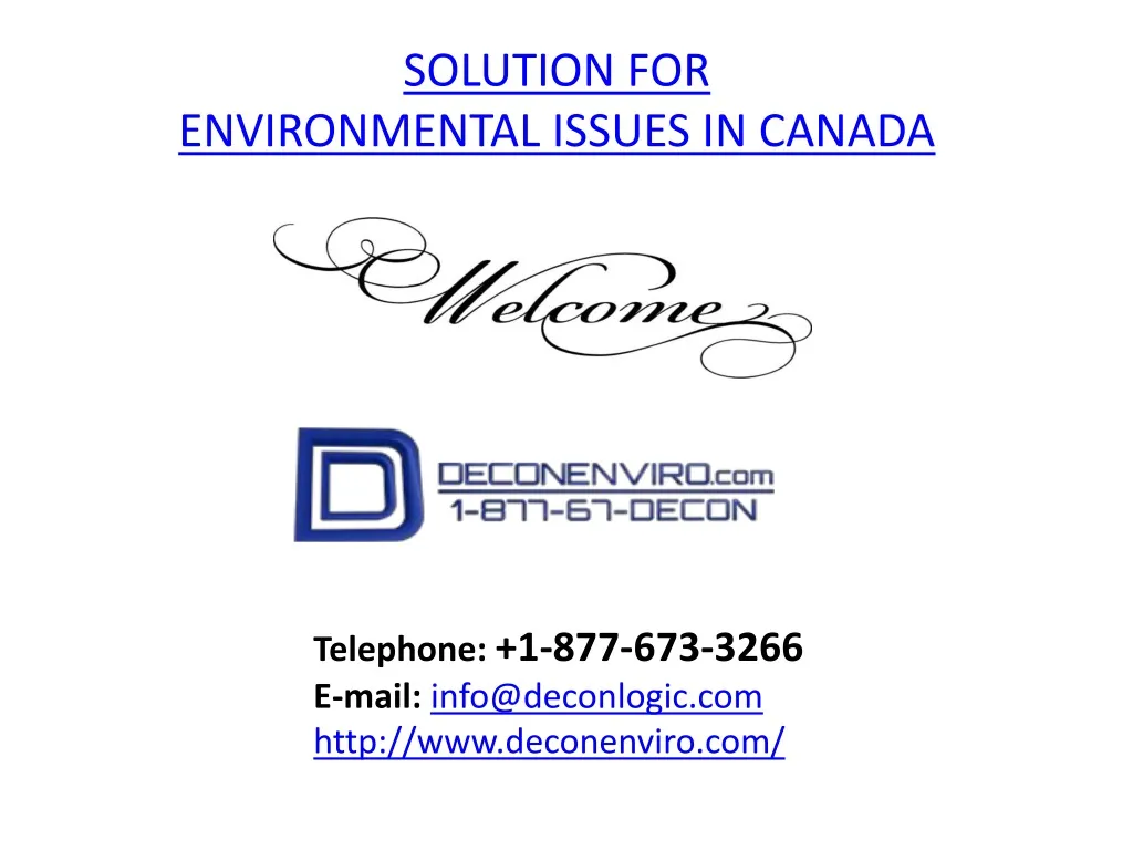 solution for environmental issues in canada n.