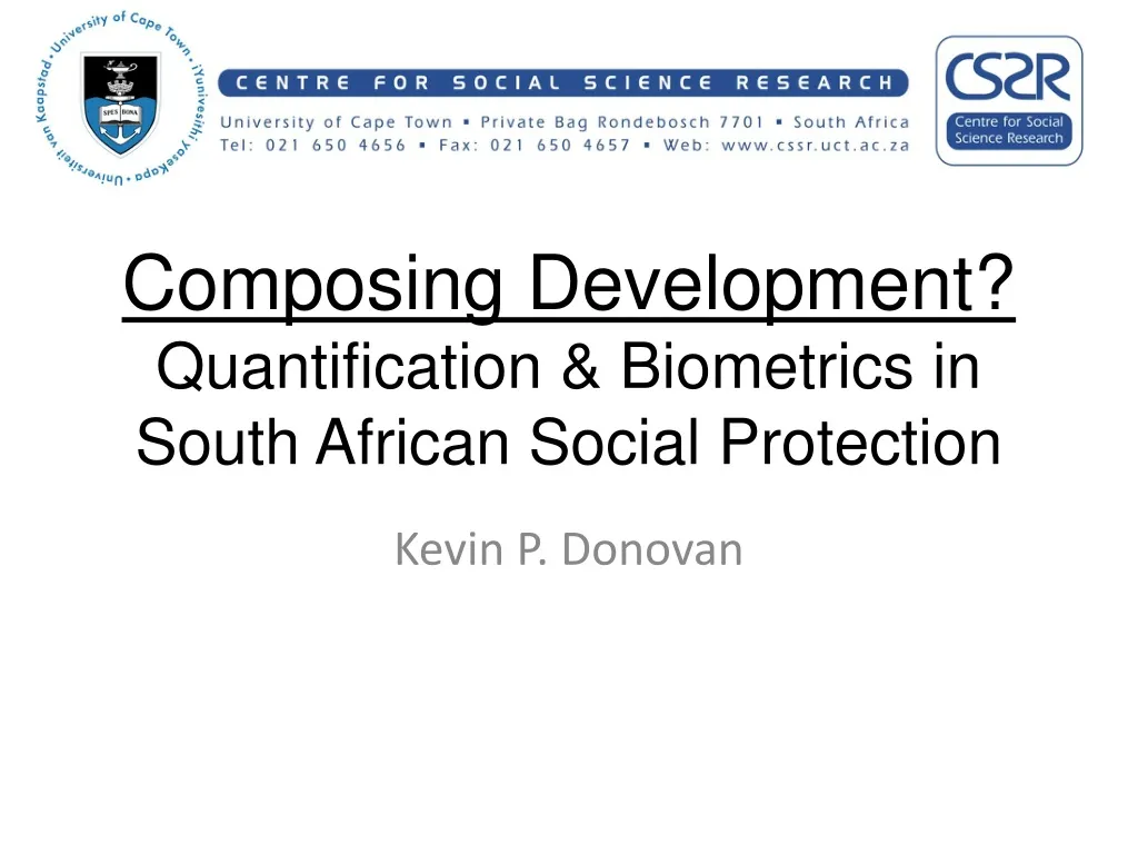 composing development quantification biometrics in south african social protection n.