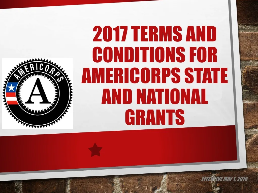 2017 terms and conditions for americorps state and national grants n.