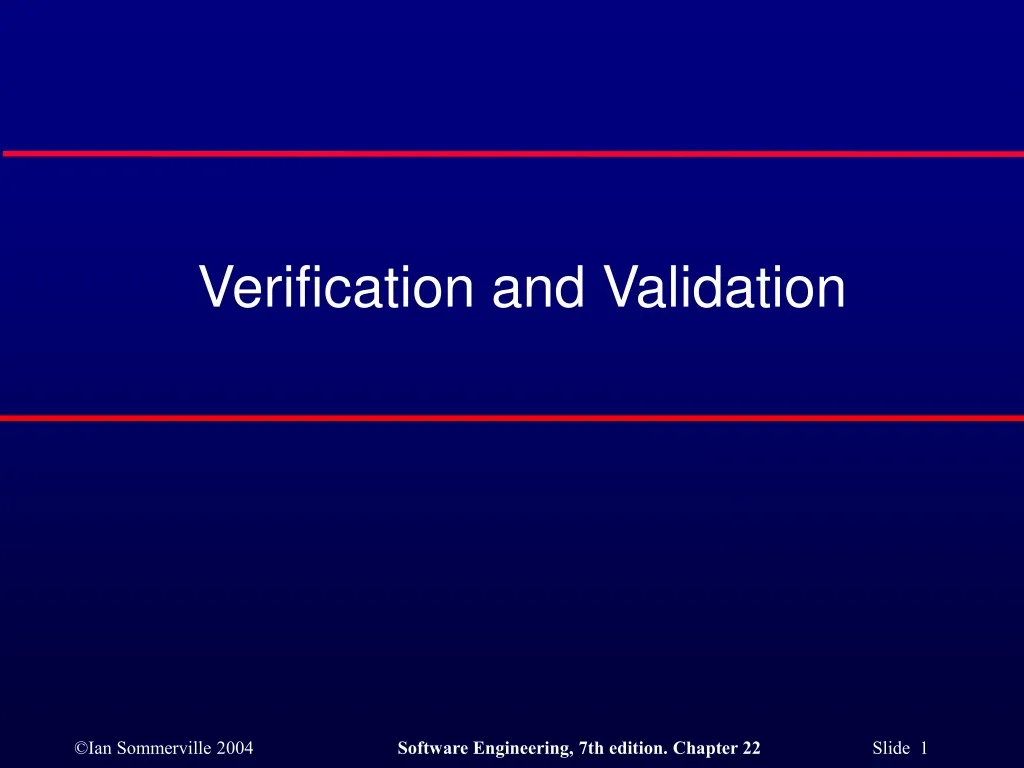 verification and validation n.