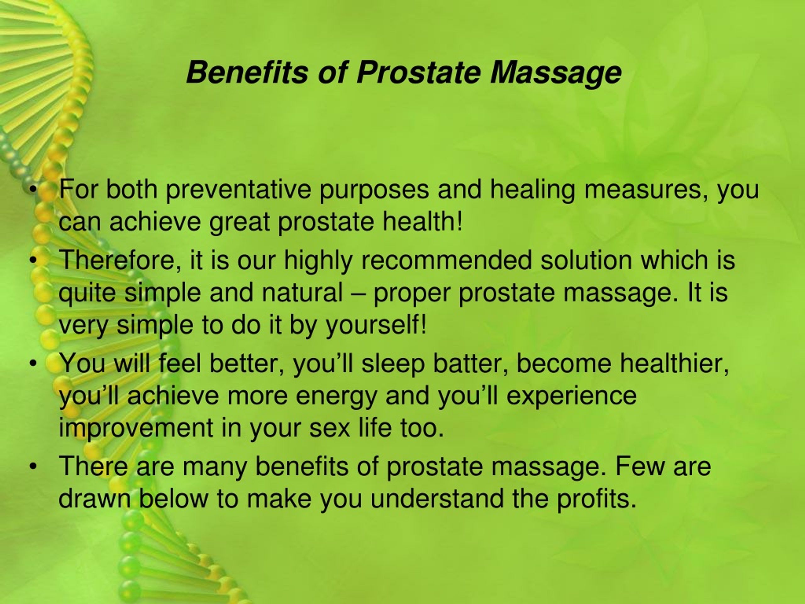 What happens when you massage your prostate