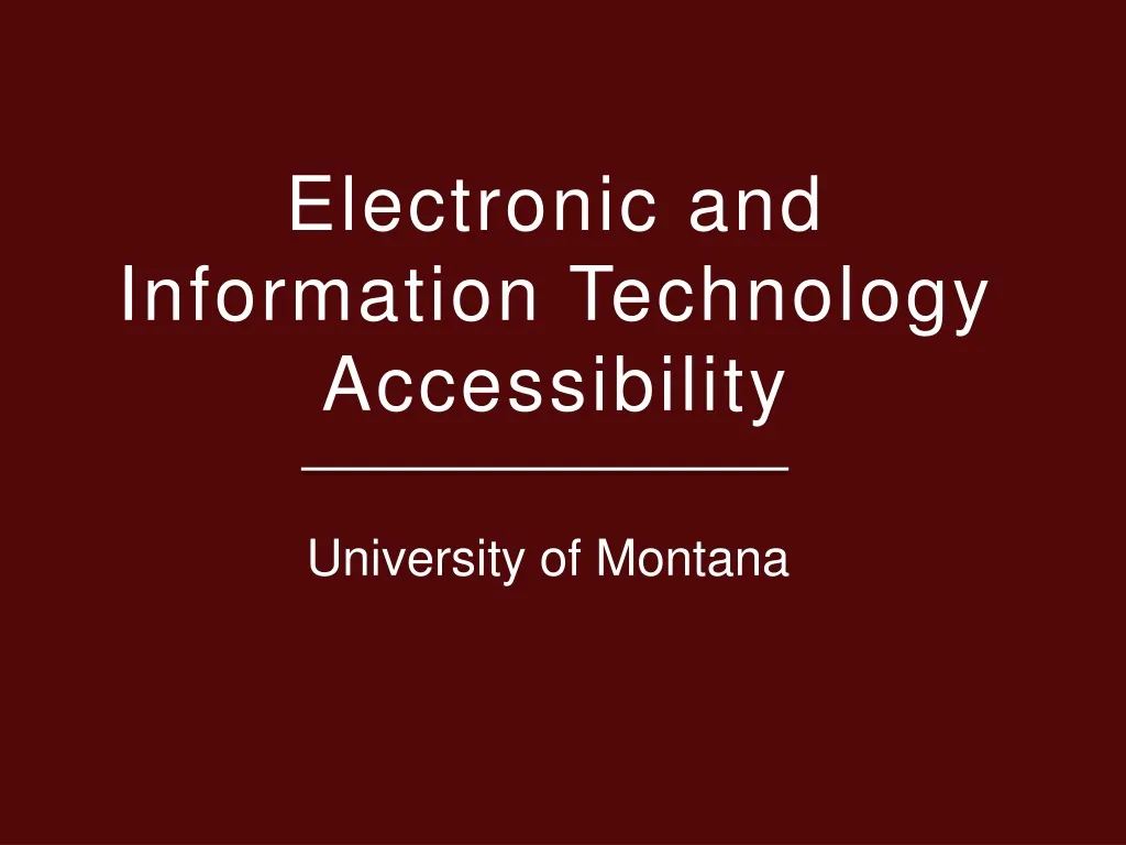 electronic and information technology accessibility n.
